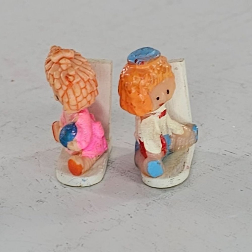 Vintage Dollhouse Miniature Raggedy Ann Andy Bookends Books - Picture 6 of 6